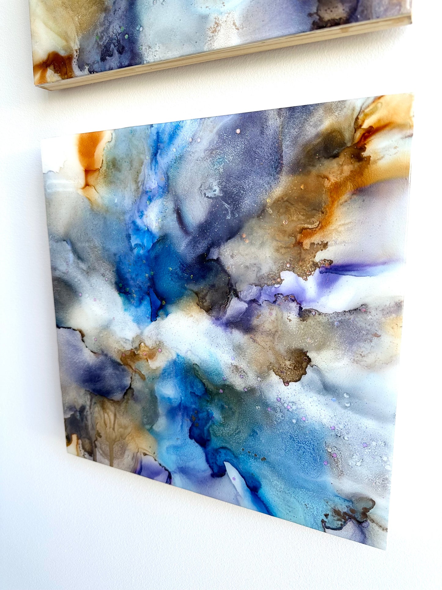 Dahlia, 12 x 12” Diptych