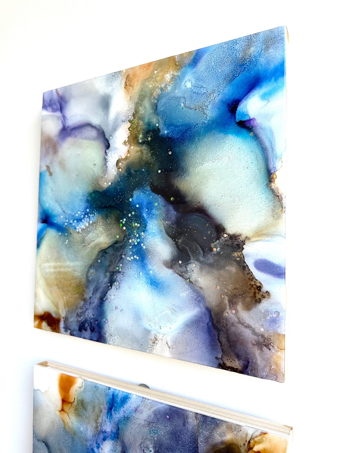 Dahlia, 12 x 12” Diptych