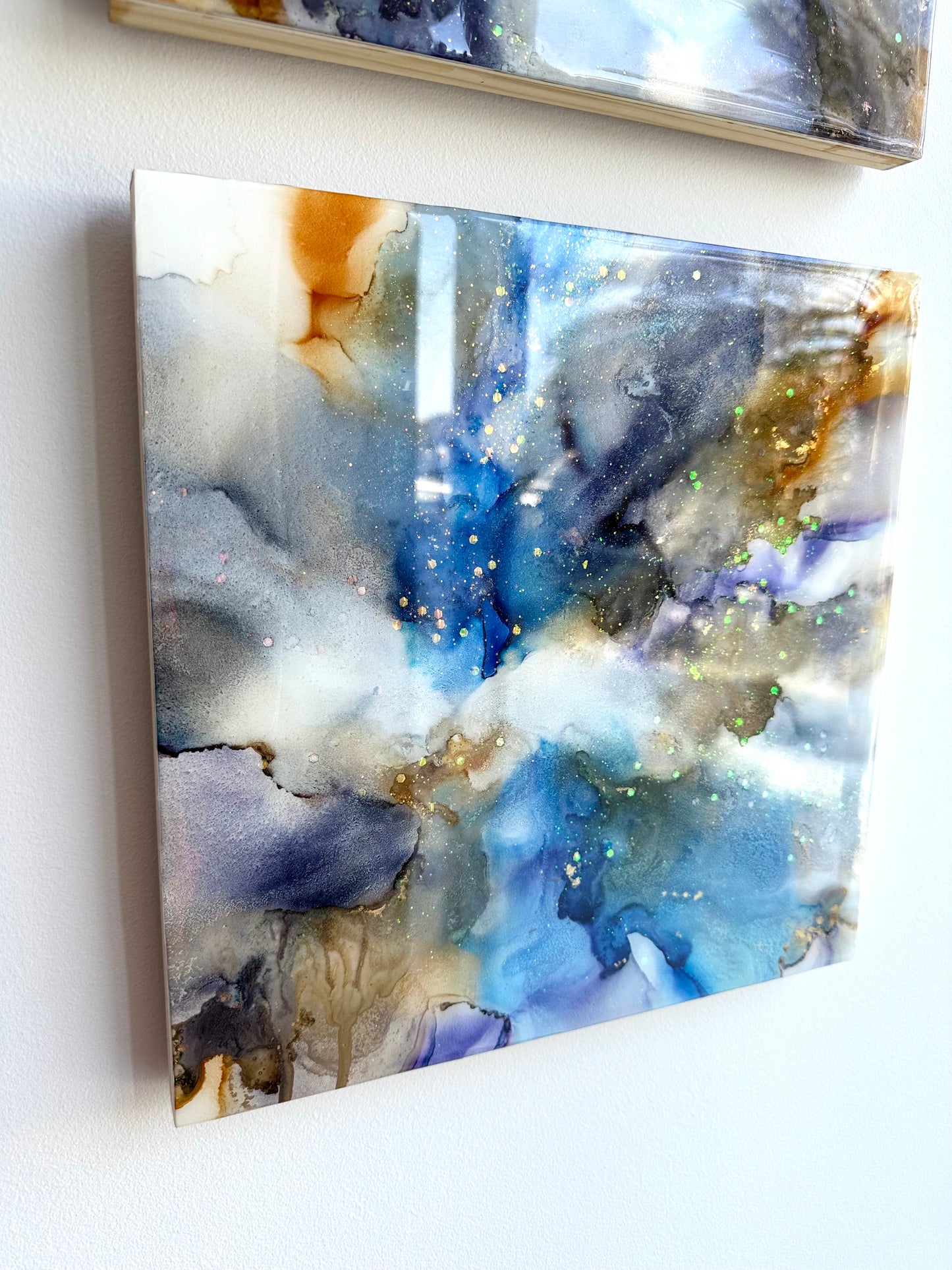 Dahlia, 12 x 12” Diptych